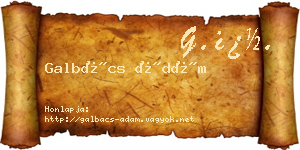 Galbács Ádám névjegykártya